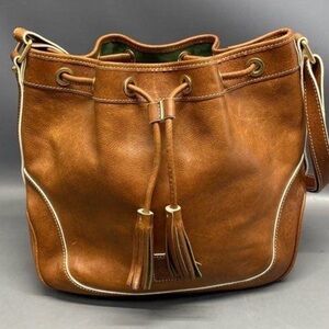 👜✨ Dooney & Bourke Florentine Chestnut Leather Drawstring Bag ✨👜